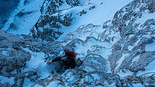 Triglav North Face Climb in winter